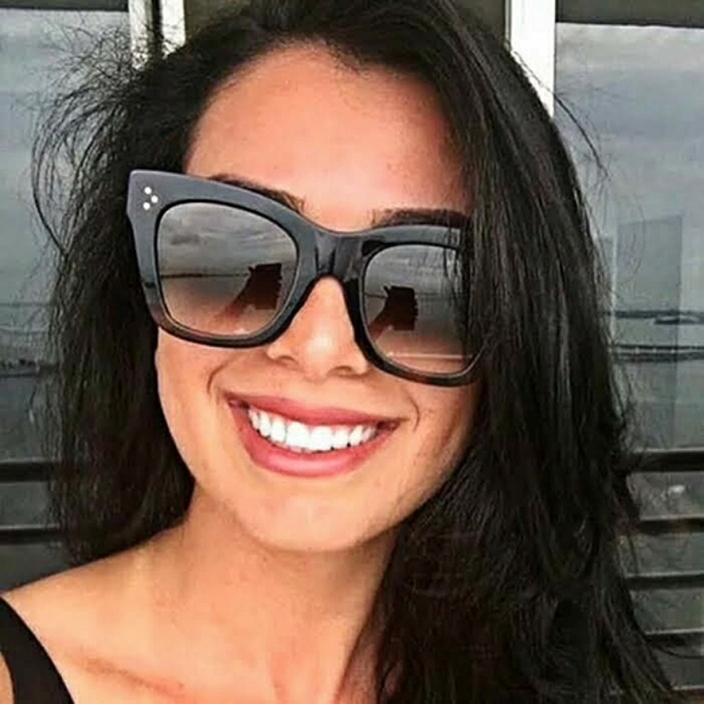New Women's Oversized Cat Eye Sunglasses With Gradient Lenses